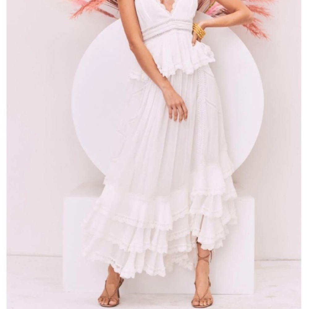 Rococo sands Mia ruffle dress white bride bridal honeymoon